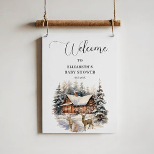 Winter Snow Baby It's Cold Outside Welcome Poster