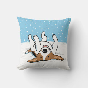 Winter Snow Beagle - A Happy Dog Design Cushion