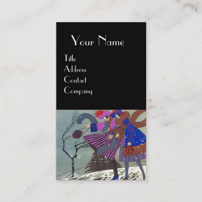 WINTER SNOW / BEAUTY FASHION  COSTUME DESIGNER BUSINESS CARD (Front)