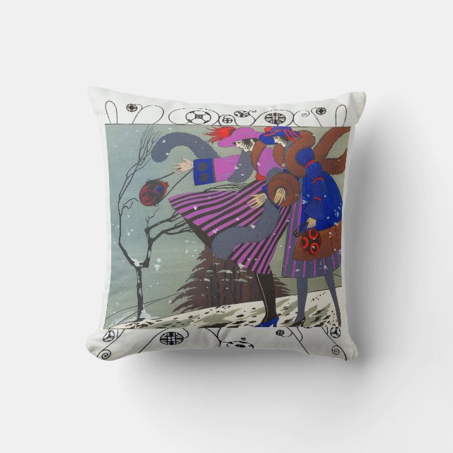 WINTER SNOW BEAUTY FASHION / Geometric Swirls  Cushion (Front)