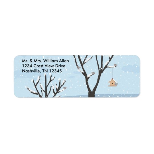 Winter Snow Birds & Birds Nest Address Labels