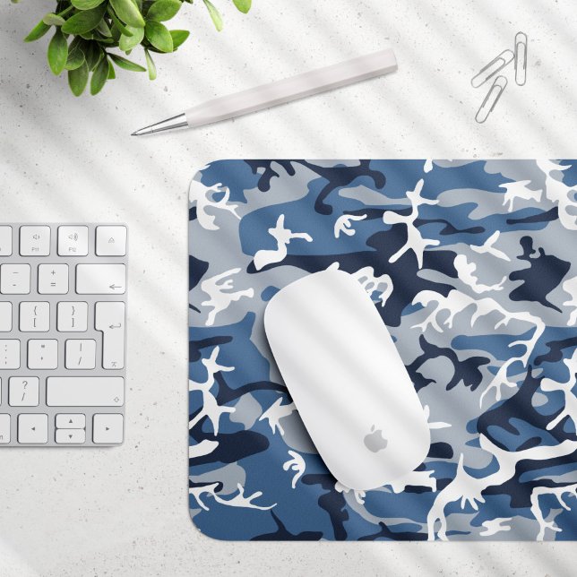 Winter Snow Blue Camouflage, Military, Army Mouse Pad (Creator Uploaded)