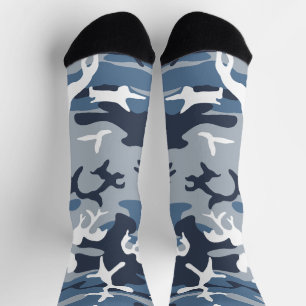 Winter Snow Blue Camouflage, Military, Army Socks