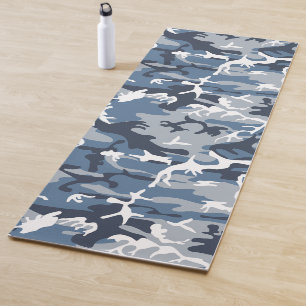 Winter Snow Blue Camouflage, Military, Army Yoga Mat