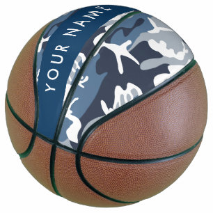 Winter Snow Blue Camouflage Your name Personalise Basketball