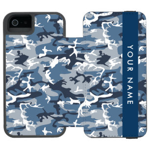 Winter Snow Blue Camouflage Your name Personalise Incipio Watson™ iPhone 5 Wallet Case