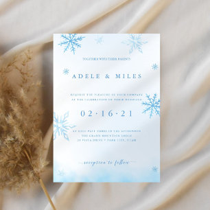 Winter Snow Blue Wedding  Invitation