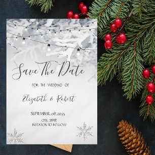 Winter Snow Branches Save The Date