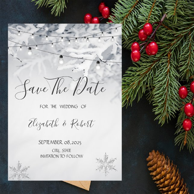 Winter Snow Branches Save The Date (Creator Uploaded)