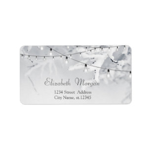Winter Snow Branches Wedding Label