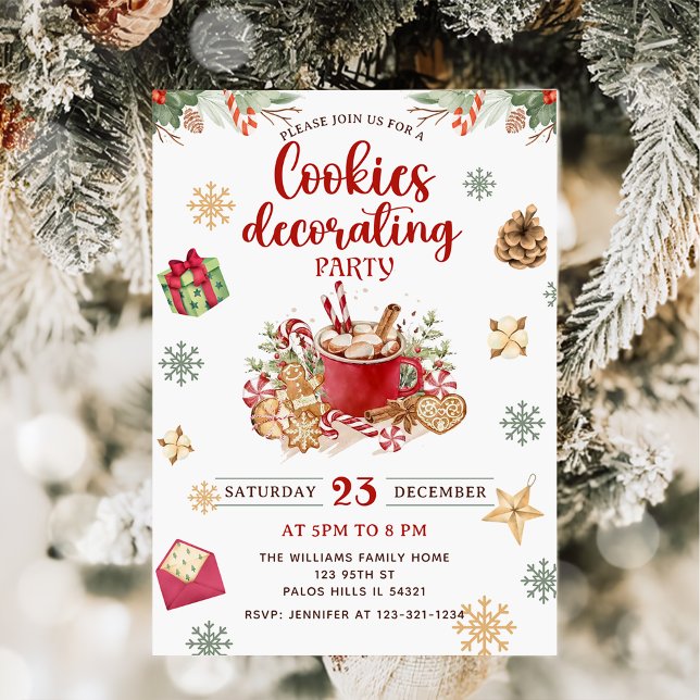 Winter Snow Christmas cookie decorating party Invitation (Creator Uploaded)