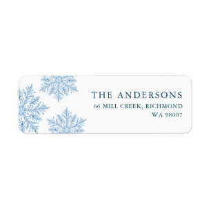Winter snow Christmas return address Label
