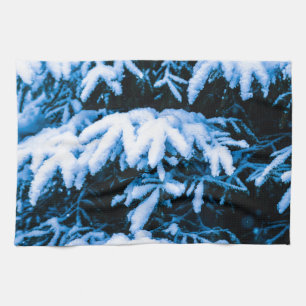 Winter Snow Christmas Tree Tea Towel