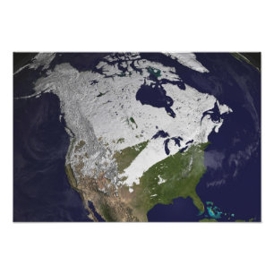 Winter Snow Cover in the Northern Hemisphere Photo Print