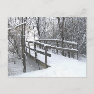 Winter Snow Covered Bridge Post Card
