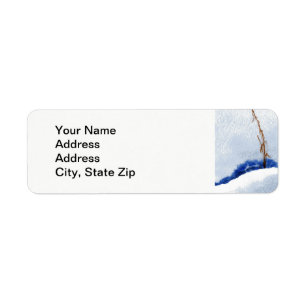 Winter snow covered stream single straw. return address label