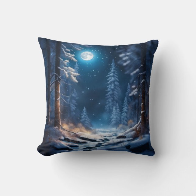 Winter Snow Design Cushion (Front)