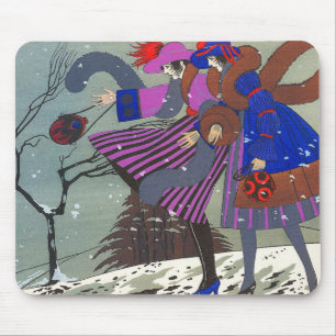 WINTER SNOW / FASHION COSTUME DESIGNER MOUSE PAD