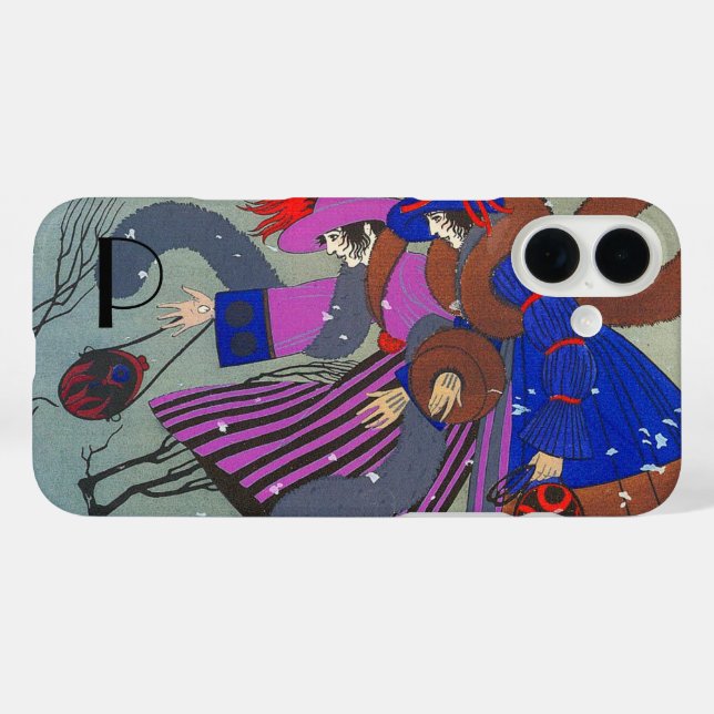 WINTER SNOW FASHION MONOGRAM Case-Mate iPhone CASE (Back (Horizontal))