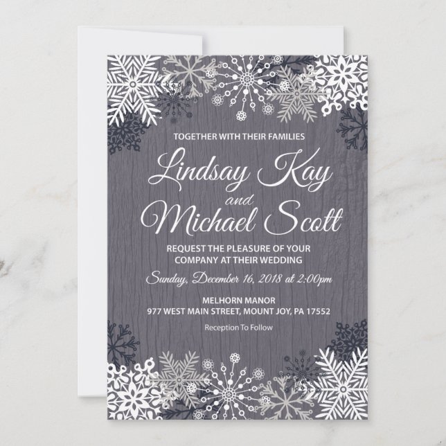 Winter Snow Flake Invite (Front)