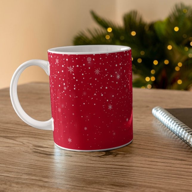 Winter snow flakes red COFFEE MUG (Creator Uploaded)
