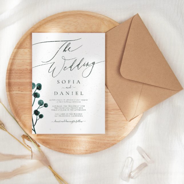 Winter Snow Floral Wedding Invitation (Creator Uploaded)