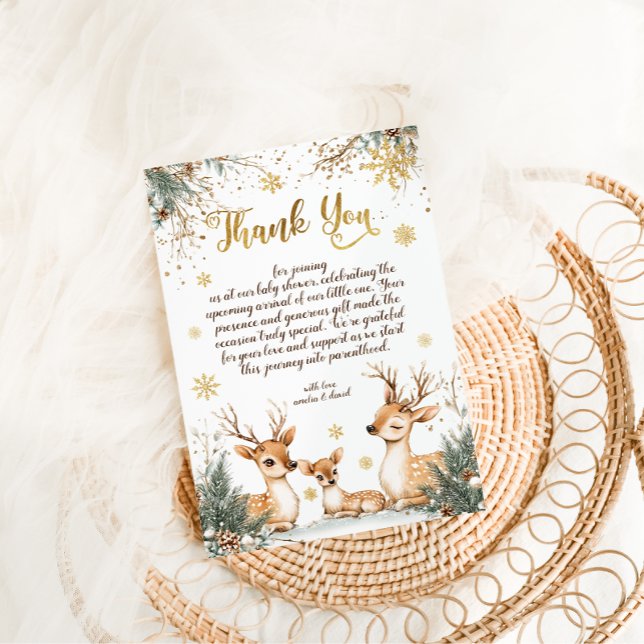 Winter Snow Forest Baby Shower Thank You Card (Creator Uploaded)