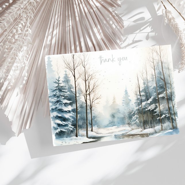 Winter Snow Forest Sympathy Thank You  Card (Creator Uploaded)