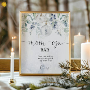 Winter snow gender neutral mum-osa bar poster