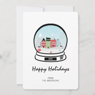 Winter Snow Globe Holiday Card