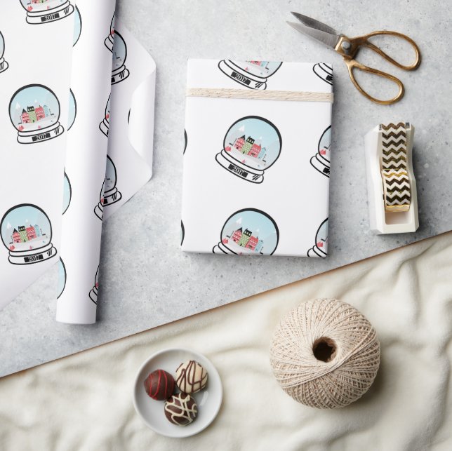 Winter Snow Globe Holiday Wrapping Paper (Crafts)