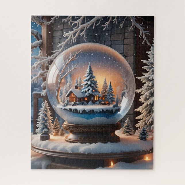 Winter Snow Globe Puzzle (Vertical)