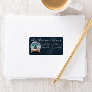 Winter Snow Globe Return Address Labels