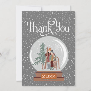 Winter Snow Globe Thank You Card