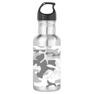 Winter Snow Grey Camouflage, Military, Army 532 Ml Water Bottle