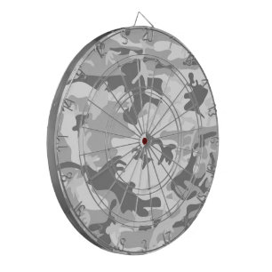 Winter Snow Grey Camouflage, Military, Army Dartboard