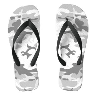 Winter Snow Grey Camouflage, Military, Army Thongs