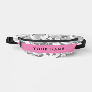 Winter Snow Grey Camouflage Your name Personalise Bum Bags