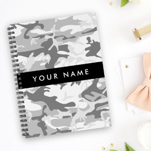 Winter Snow Grey Camouflage Your name Personalise Planner