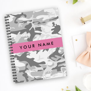 Winter Snow Grey Camouflage Your name Personalise Planner