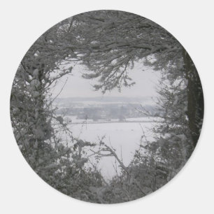 Winter Snow Heart Christmas Postage Stickers