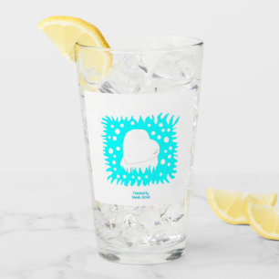 Winter Snow Heart Glass Tumbler