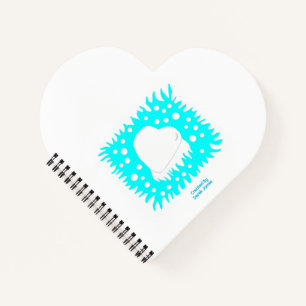 Winter Snow Heart Heart Shaped Spiral Notebook