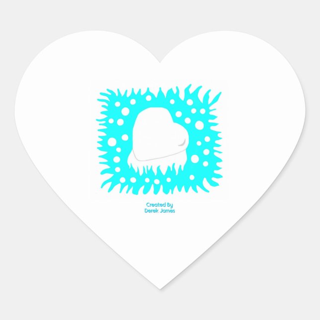 Winter Snow Heart Heart Sticker (Front)