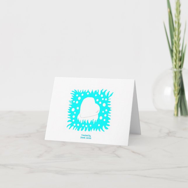 Winter Snow Heart Horizontal Greeting Card (Front)