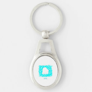 Winter Snow Heart Oval Keychain