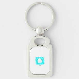 Winter Snow Heart Rectangle Keychain