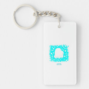 Winter Snow Heart Rectangle Keychain