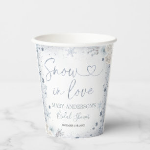 Winter Snow in Love Snowflake Bridal Shower  Paper Cups