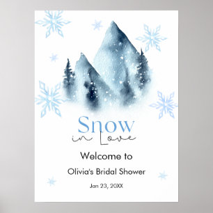 Winter Snow in Love Snowflakes Bridal Shower Poster